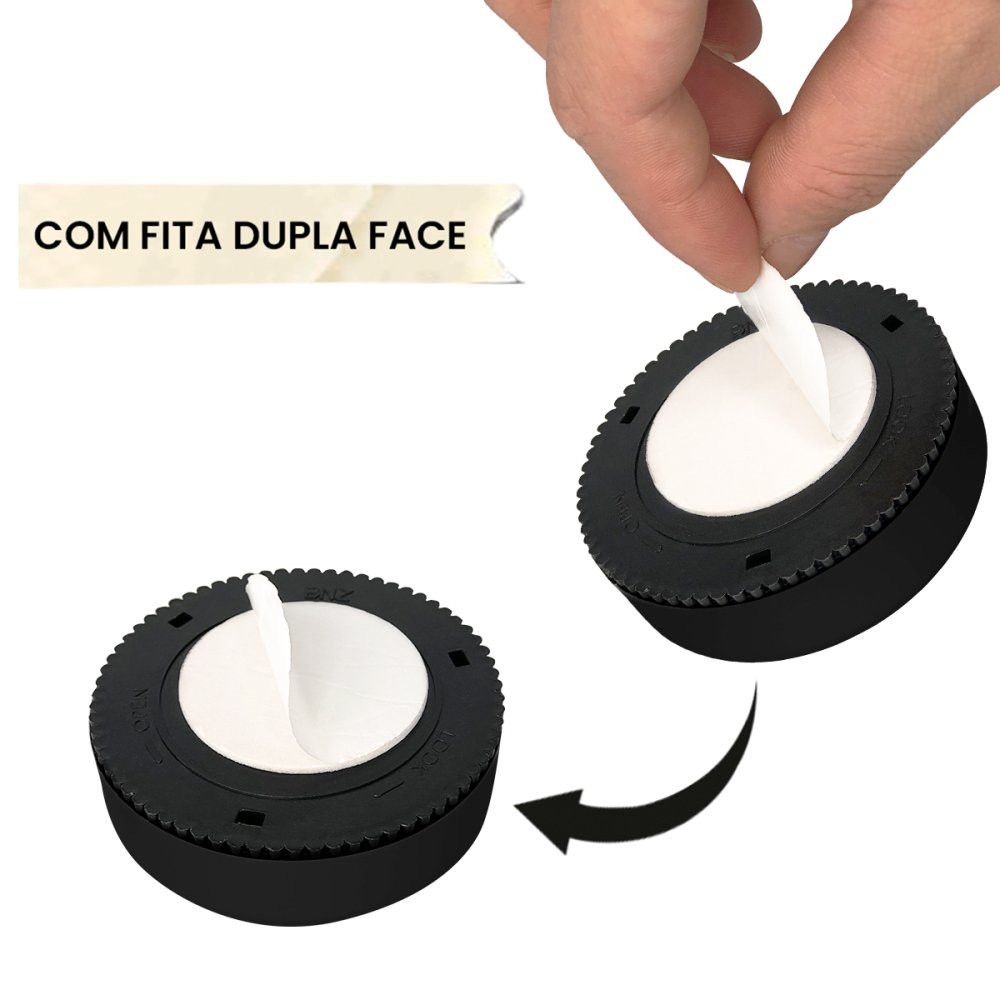 kit com 4 Luminária LED Touch Portátil com 3 LEDs Luz Branca Pilha AAA Ideal para Armário Closet Gaveta Emergência com Fita Adesiva