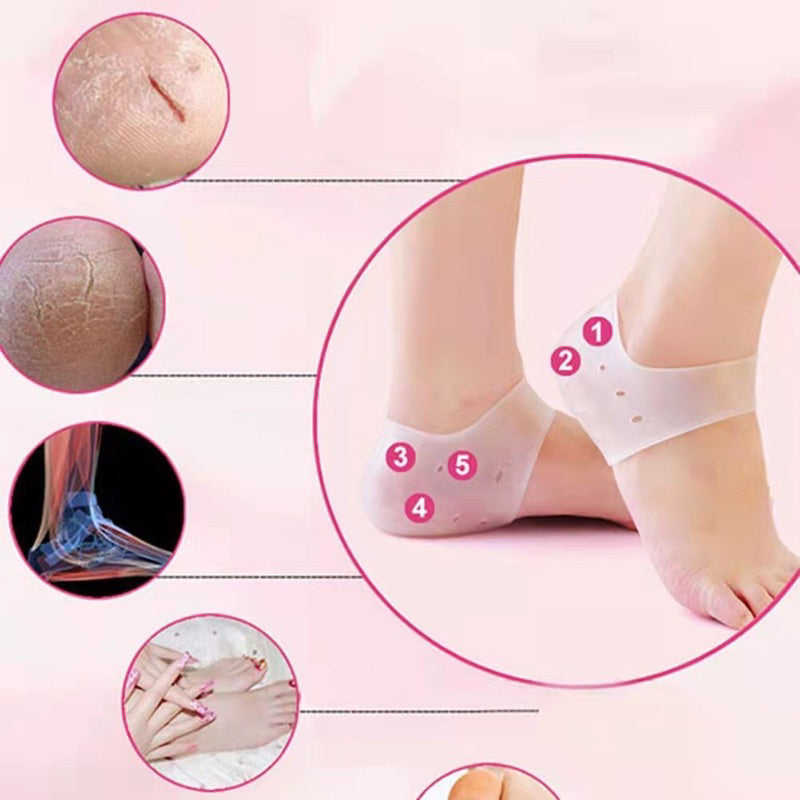 Par de Meia Palmilha Silicone Gel Protecao Ortopédica Esporão Calcanhar Fascite Tamanho Unico pronto entrega 😍Compre 1 Leve 2 😲