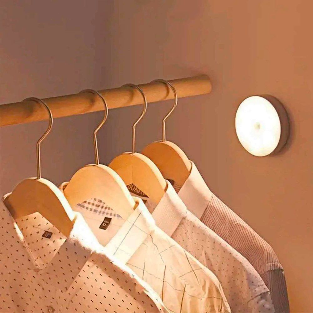 Luminária LED com Sensor de Presença Sem Fio USB Recarregável Luz Automática Para Armário Corredor Escada Closet – Branco Quente ou Frio [Compre 1 Leve 2]